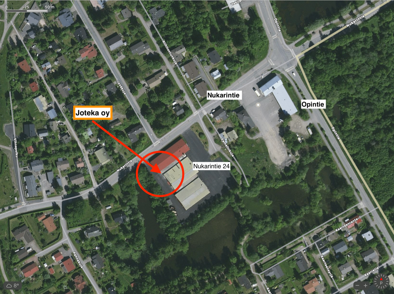 Joteka oy sijainti kartalla - Nukarintie 24, Jokela